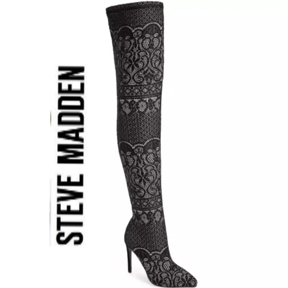 Steve Madden Shoes - Fierce Steve Madden Stretchy Lace OTK Boots